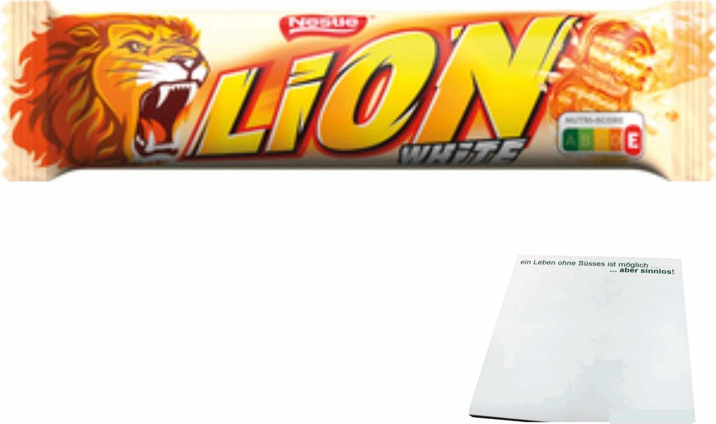 Nestle Lion White Schokoriegel (42g Pakung) + usy Block