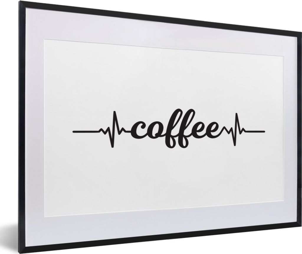 MuchoWow MuchoWow Gerahmtes Poster Kaffee - Sprichwörter - Zitate - Kaffee 60x40 cm - Poster mit zchwarzem Bilderrahmen - Schlafzimmer - Plaka...