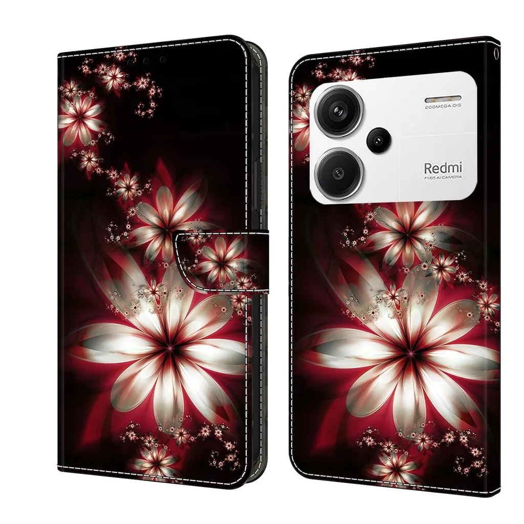 Custodia Elegante in Pelle per Xiaomi Redmi Note 13 Pro+ Motivo Goffrato - 1