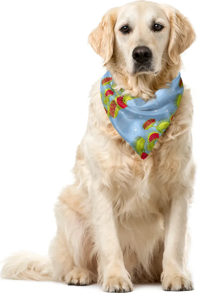 ABAKUHAUS Bandana Pet 40x40 - Stampa Botanica Mosche e Piante Venus