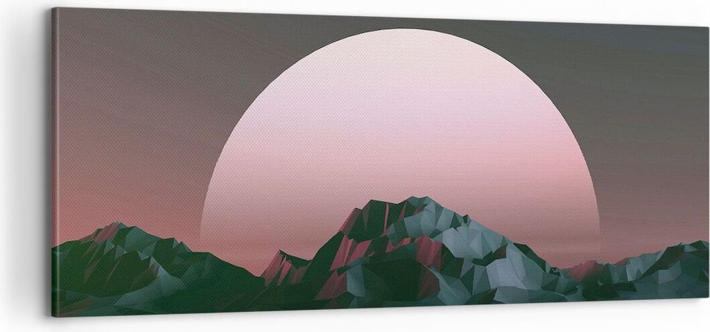 Bild auf Leinwand - Leinwandbild - Einteilig - Landschaft Berge Sonne - 100x40cm - Wand Bild - Wanddeko - Wandbilder - Leinwanddruck - Bilder - Wan...