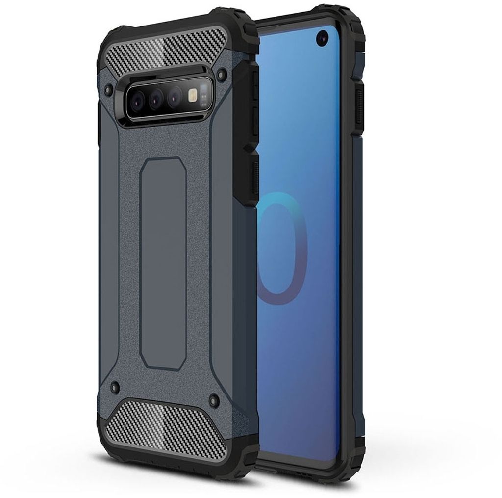 Mobigear Outdoor Samsung Galaxy S10 Hülle Hardcase Backcover Stoßfest - Marineblau
