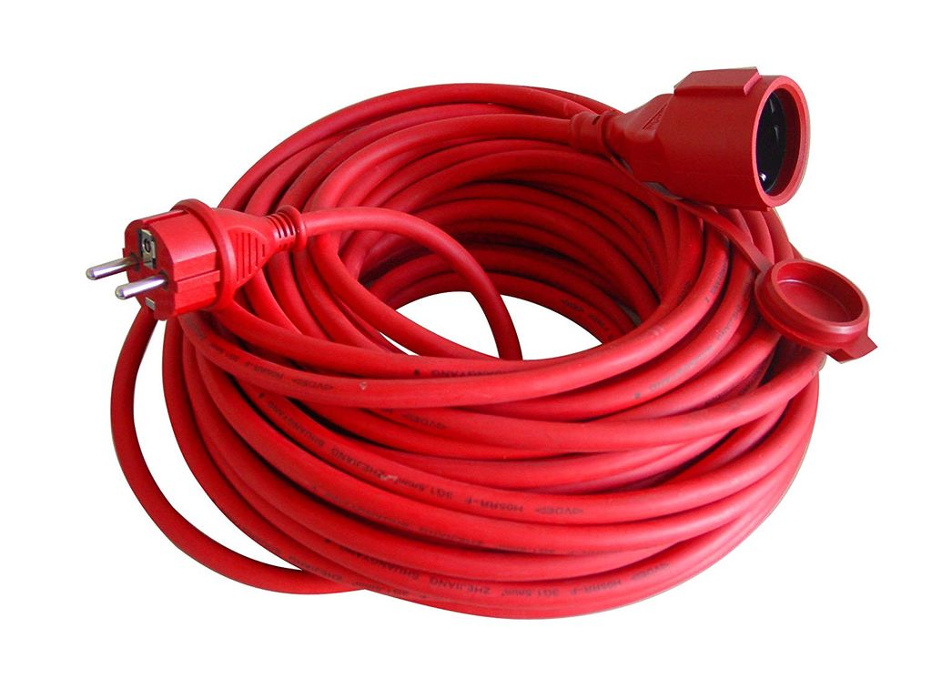 uniTEC 44590 Gummi-Verlängerung H05RR-F 3G1,5 mm², 25 m, rot