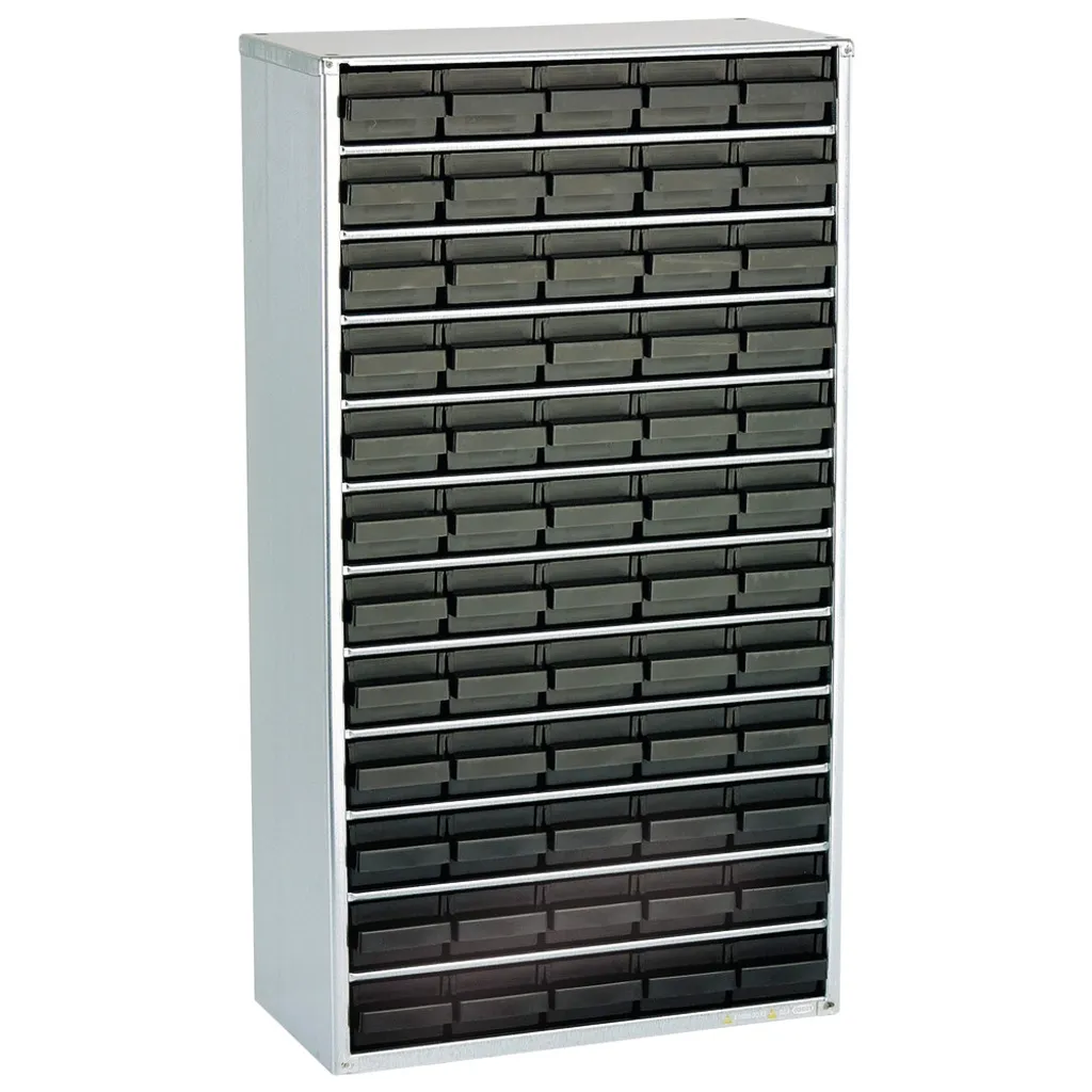 Armoire ESD raaco 1260-00 en acier 306x150x552mm avec 60 tiroirs