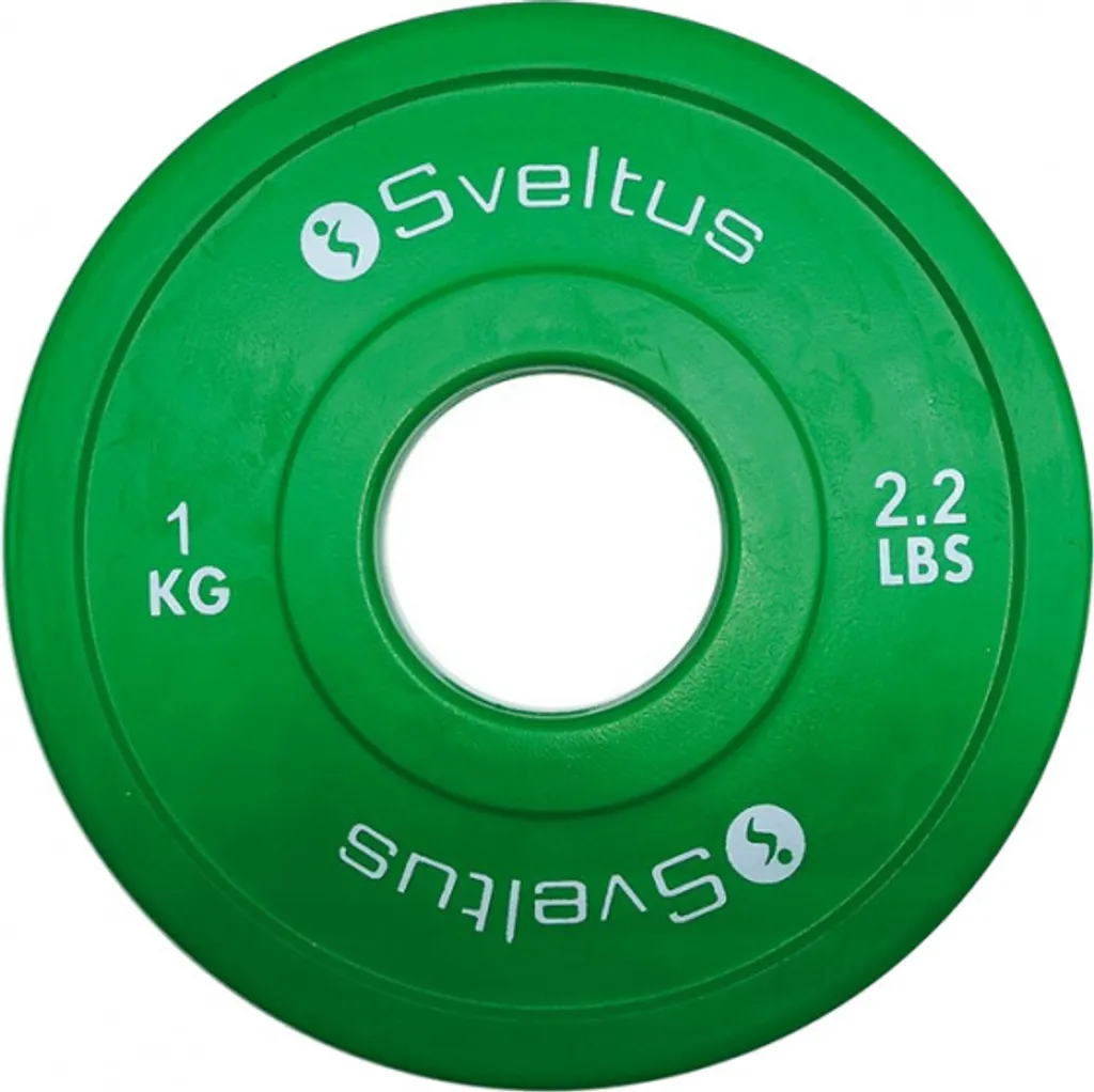 Disque de musculation olympique 1 kg vert en fonte et caoutchouc