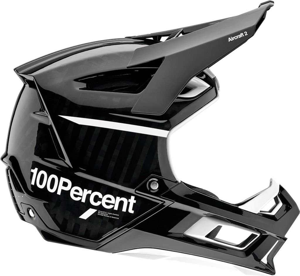 Kask pełnotwarzowy 100% Aircraft 2 Carbon, czarno-biały, Zdjęcie produktu 
