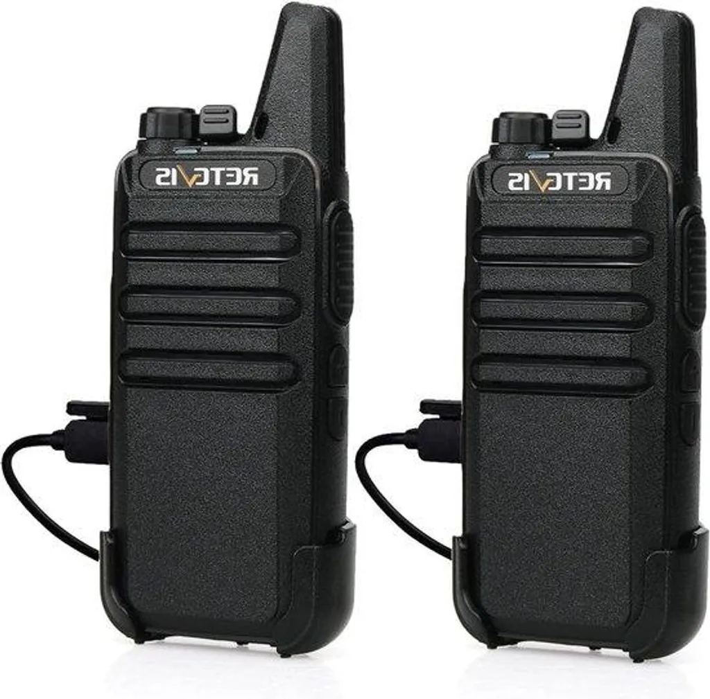 Talkie-Walkie pour Sécurité et Chantier 16 Canaux Noir avec Prise USB