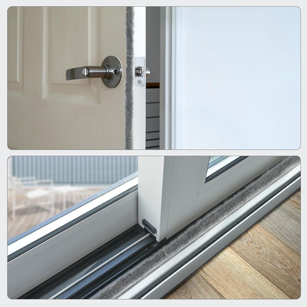 Selbstklebende Bürstendichtung für Fenster und Türen - 9mm x 15mm x 12m, Insektenschutz und Schallschutz