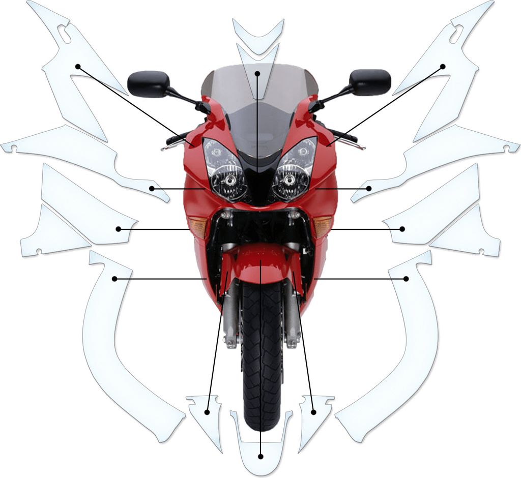 Lackschutzfolie Steinschlagschutz passend für Honda VFR800 / Interceptor 2002-2013