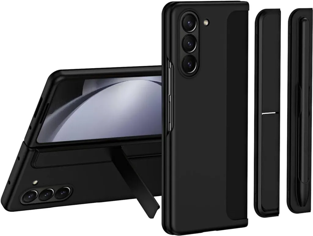 Custodia Samsung Galaxy Z Fold 6 con Porta S Pen e Supporto - Nero Slim