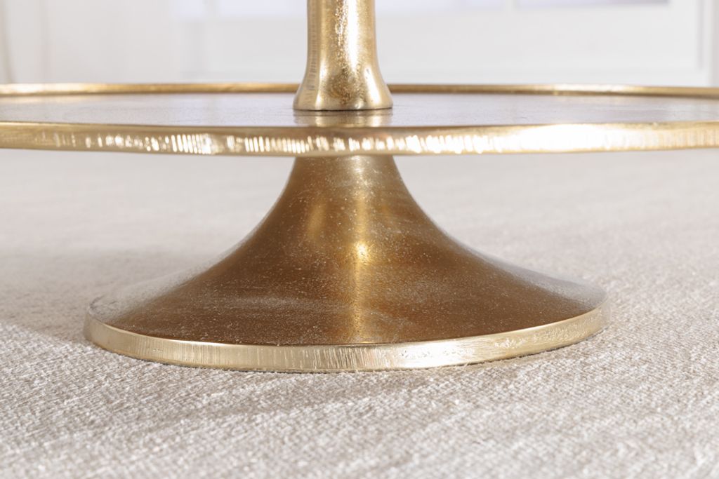 Riess Ambiente Etagere Abstract Gold - 3-stufiger Servierständer Aus Aluminium 48cm Höhe