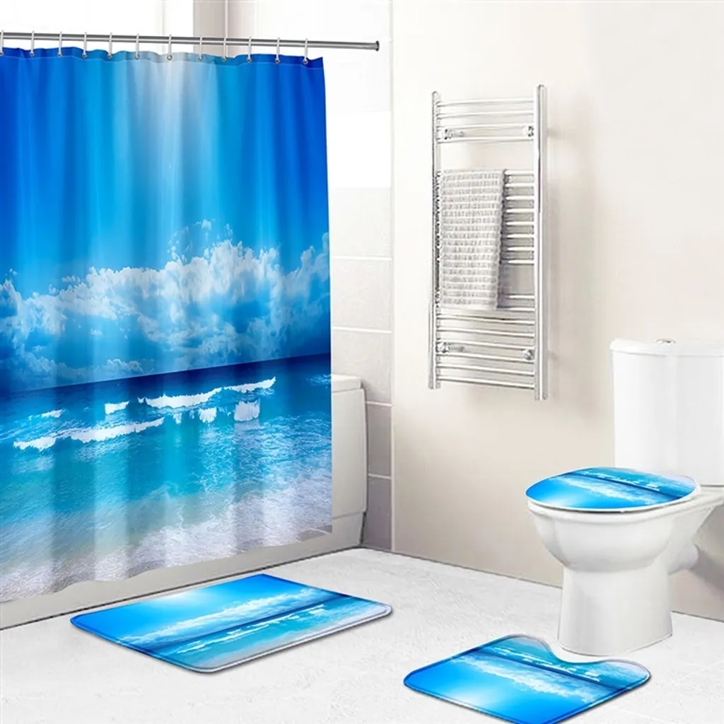 Set da bagno verde salvia Set da bagno con tenda da doccia