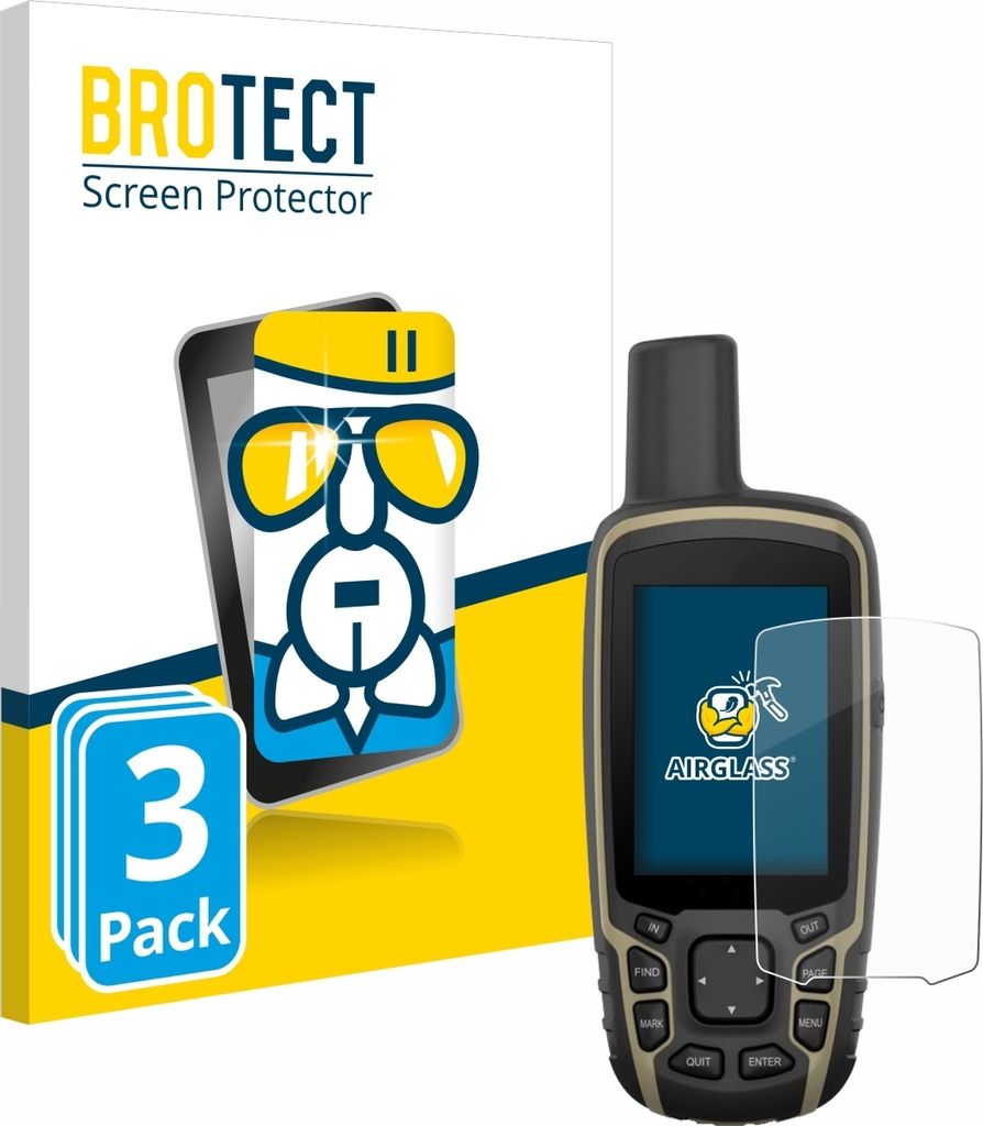 3x BROTECT Schutzglas für Garmin GPSMAP 65 Schutzfolie Panzer Folie Glas Display Schutz klar