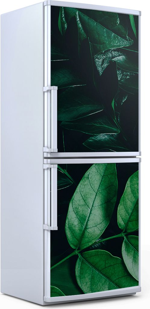 Kühlschrankdekoration 70x180 cm Aufkleber auf dem Kühlschrank - grüne Blätter