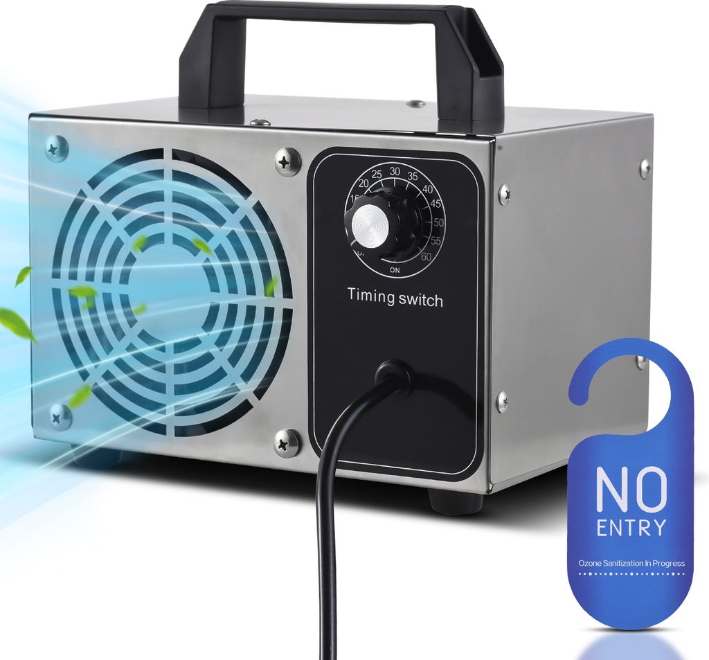 Ozongenerator, 36.000 mg/h, Edelstahl-Ozonmaschine, Geruchsentfernung, Ionisator, Luftreiniger, Ozon fuer Zuhause, Auto, Haustier, mit tragbarem Gr...