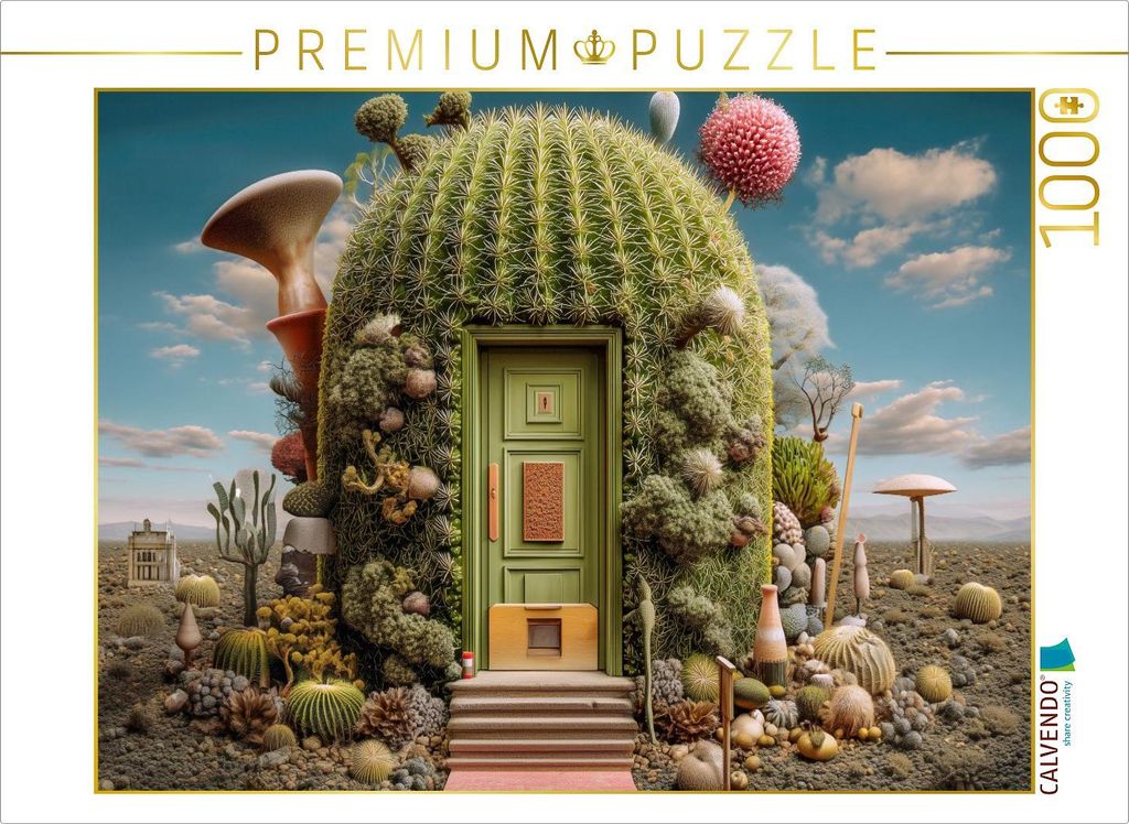 CALVENDO Puzzle Kaktusarchitektur mit Charakter | 1000 Teile Lege-Größe 64x48cm Foto-Puzzle für glückliche Stunden