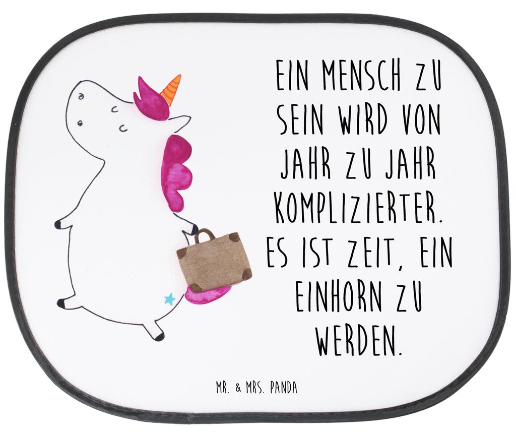 Mr. & Mrs. Panda Sonnenschutz Auto Einhorn Koffer - Weiß - Geschenk, Unicorn, Sonnenblende, Spaß, blendschutz, Reise, Fürs, für, Einhörner
