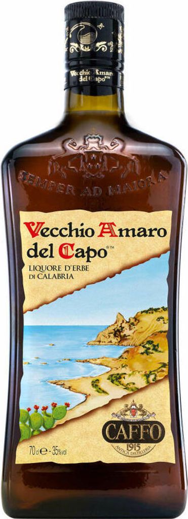 A bottle of Vecchio Amaro del Capo liqueur.