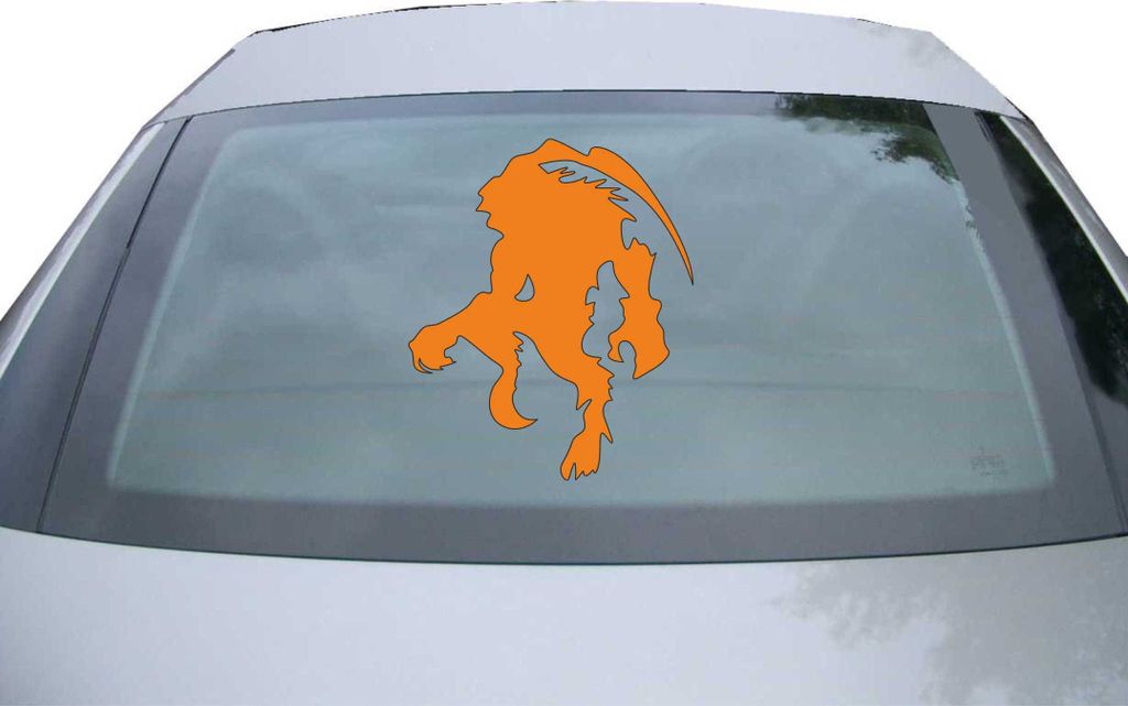 Indigos UG - Aufkleber Heckscheibe & Motorklappe DE2473 - orange - 600x499 mm - Ifrit - Auto Scheiben Fenster Heckklappe Tuning Racing JDM - Die cut