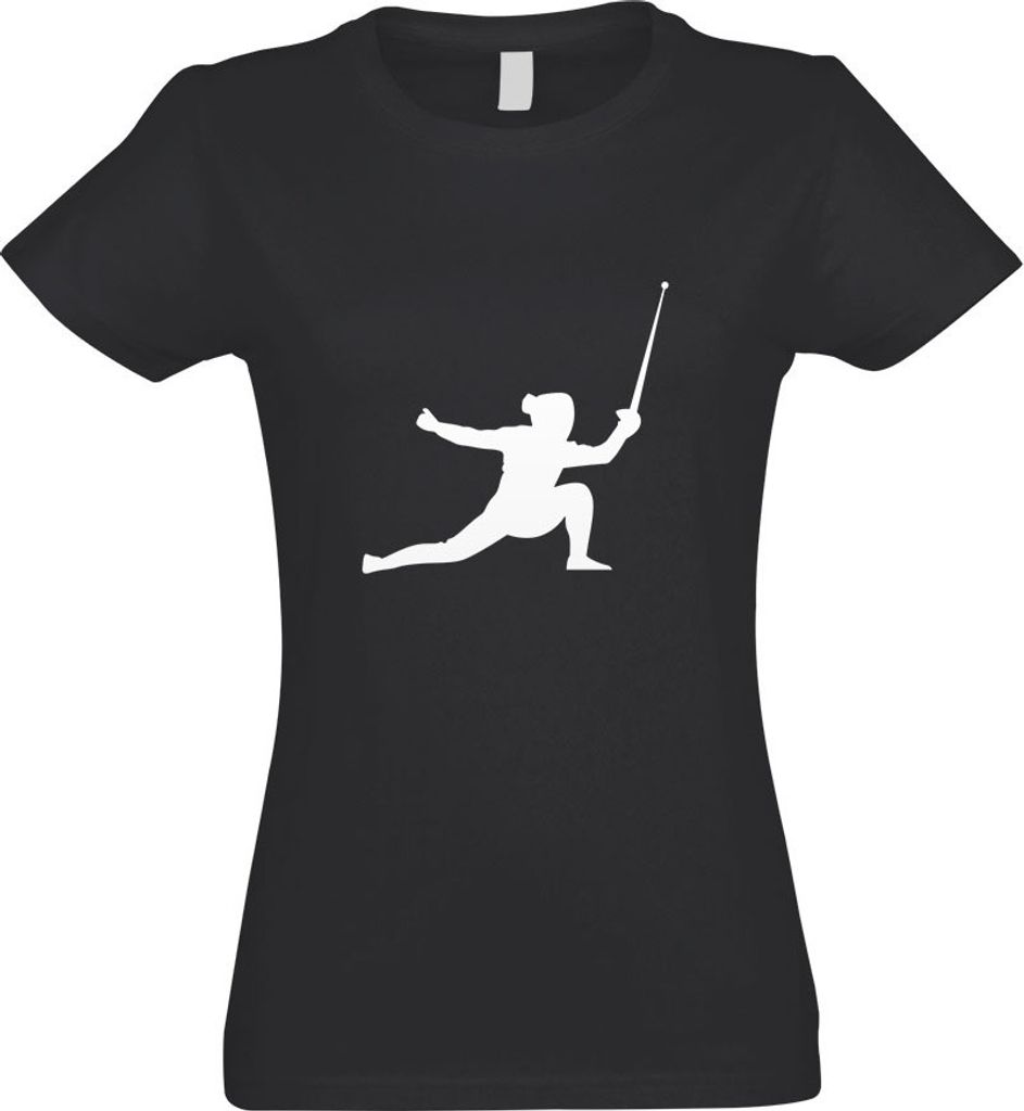 Kiwistar - T-Shirt tailliert - Damen - Graphit - Fechten Degen Fechter - mit Motiv Bedruckt - Funshirt Design - Sport - Freizeit - Damen - XXL
