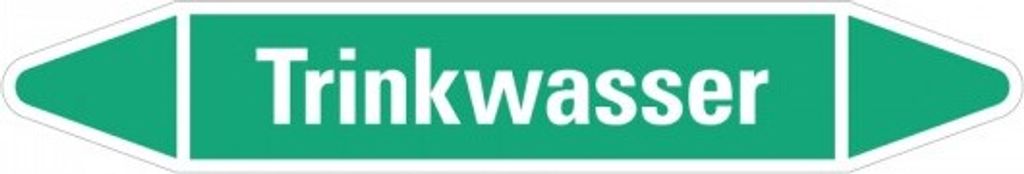 Dreifke Aufkleber I RKZ-Etikett Trinkwasser, grün/weiß, für Ø 60-90mm, 310x5...