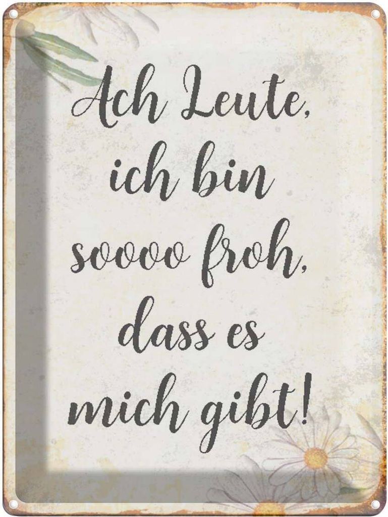 vianmo Blechschild 40x30 cm Ach Leute ich bin soo froh Spruch Zitat