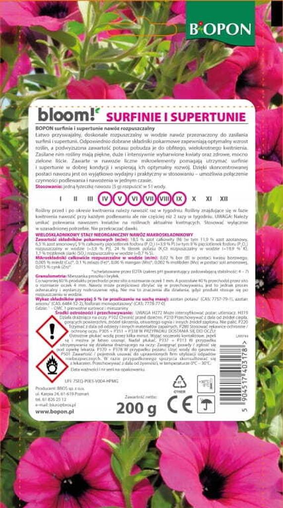 Lslicher Dnger fr Surfinia und Supertunia 200 g Leicht