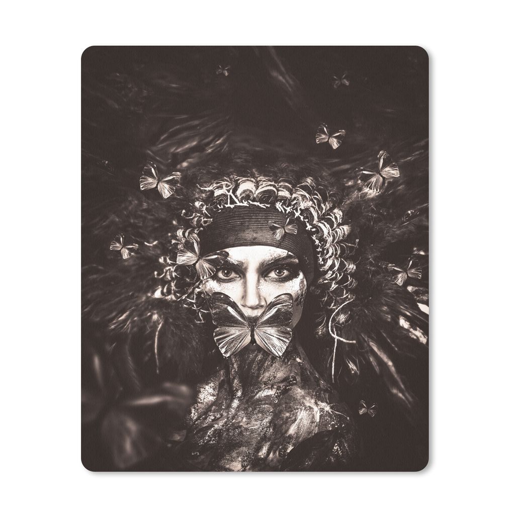 MuchoWow Mauspad Mousepad Frau - Schmetterling - Farbe 30x40 cm - Mousepads - Maus Mat - Pad - Mausunterlage - Mausmatten