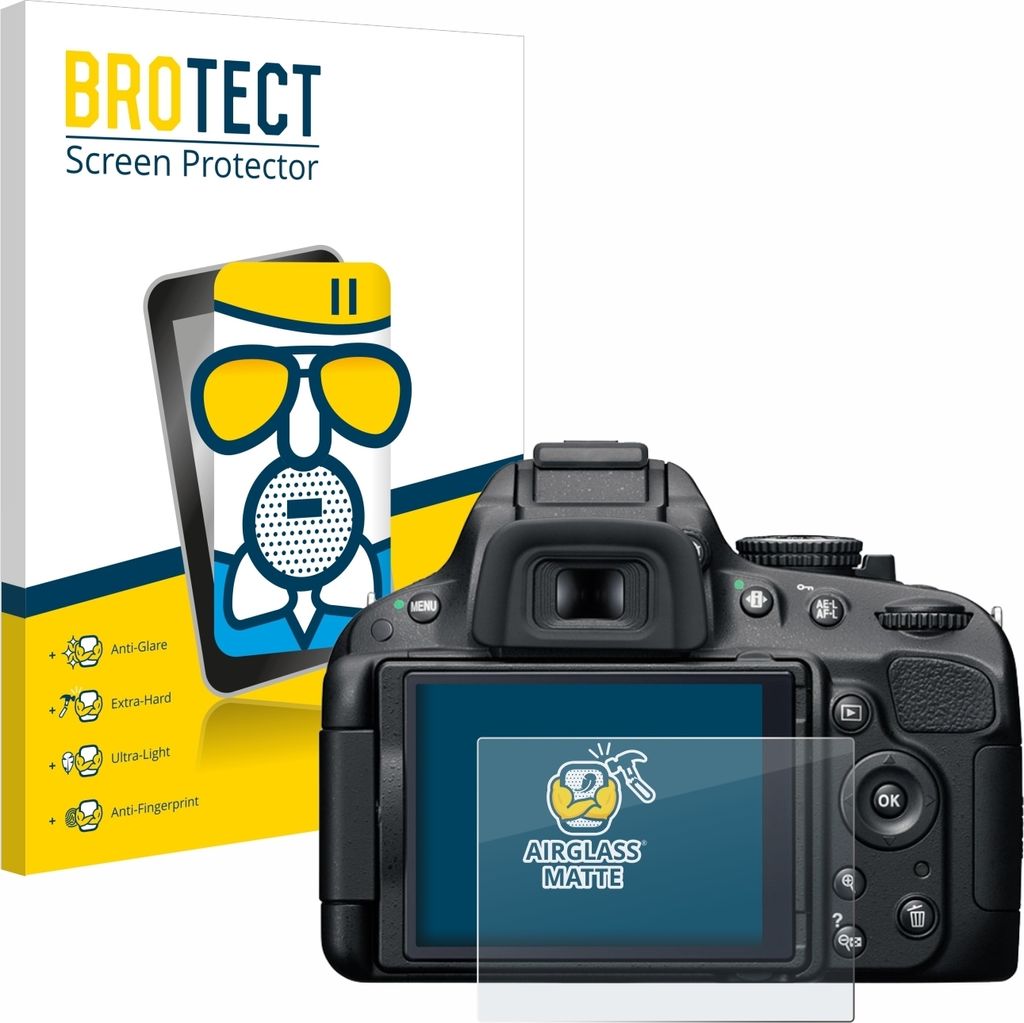BROTECT Entspiegelungs Schutzglas für Nikon D5100 Schutzfolie Panzer Folie Glas Display Schutz matt