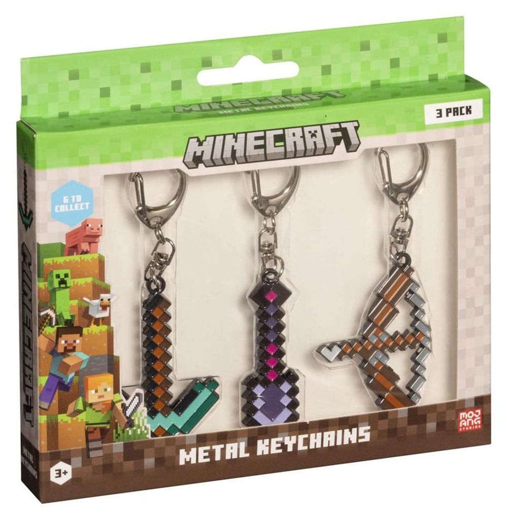 Minecraft 3-Pack Schlüsselanhänger Version A - Schaufel, Produktbild 