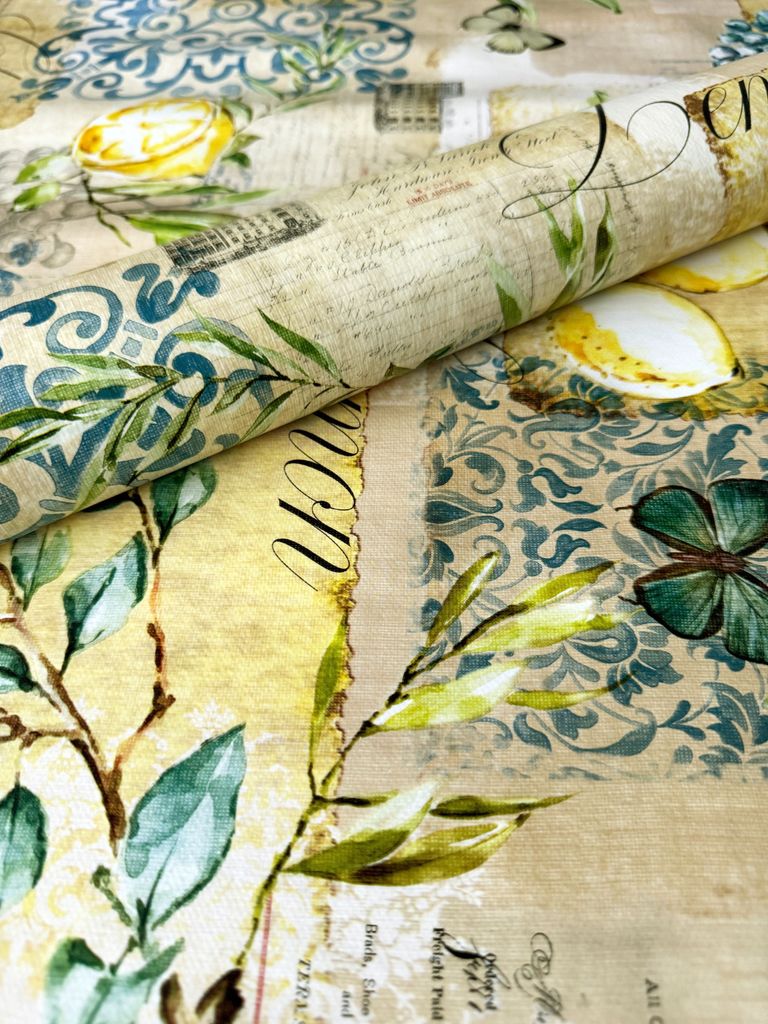 PVC Tischdecke LEMON Wachstuch NEU - Breite & Länge wählbar - abwaschbar gelb blau, Größe:110 x 160 cm