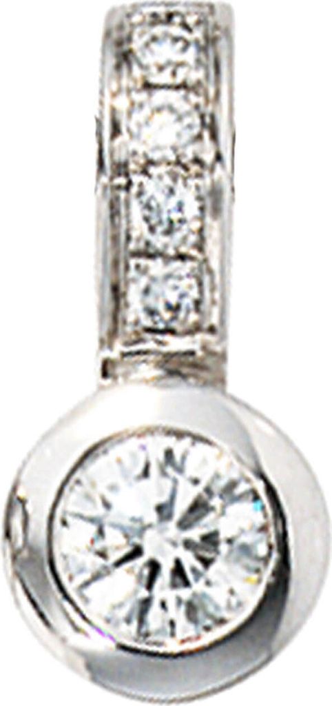 Schmuck Anhänger 6 Diamanten Brillanten 585 Gold Weißgold Halsschmuck Damen