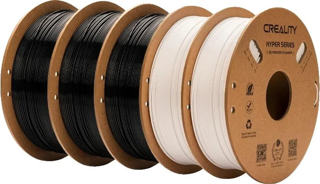 Filament imprimante 3D Noir et Blanc PETG haute ténacité - Pack de 5 bobines