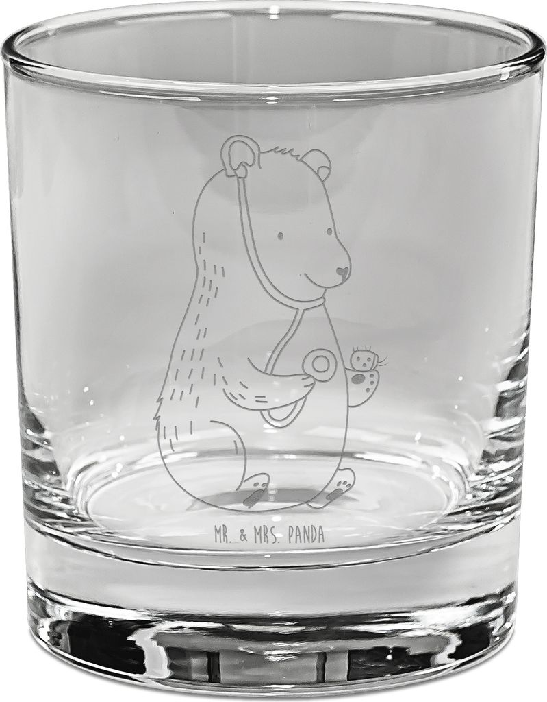Mr. & Mrs. Panda Tumbler Bär Arzt - Transparent - Geschenk, Doktorin, Teddy, Whiskey, Whisky, Becher, Whiskyglas, Professor, Ärztin, Glas, Doktor
