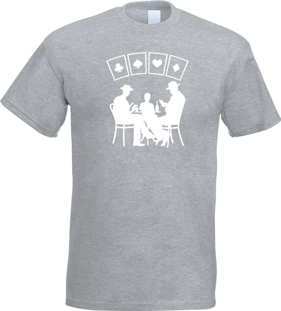 Kiwistar - T-Shirt - Graumeliert - Kartenspiel Pokern Motiv Bedruckt Funshirt Design Print - mit Motiv Bedruckt - Funshirt Design - Sport - Freizei...