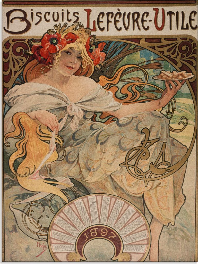 ARTland Glasbild Kalenderillustration für Lefèvre-Utile Größe: 60x80 cm