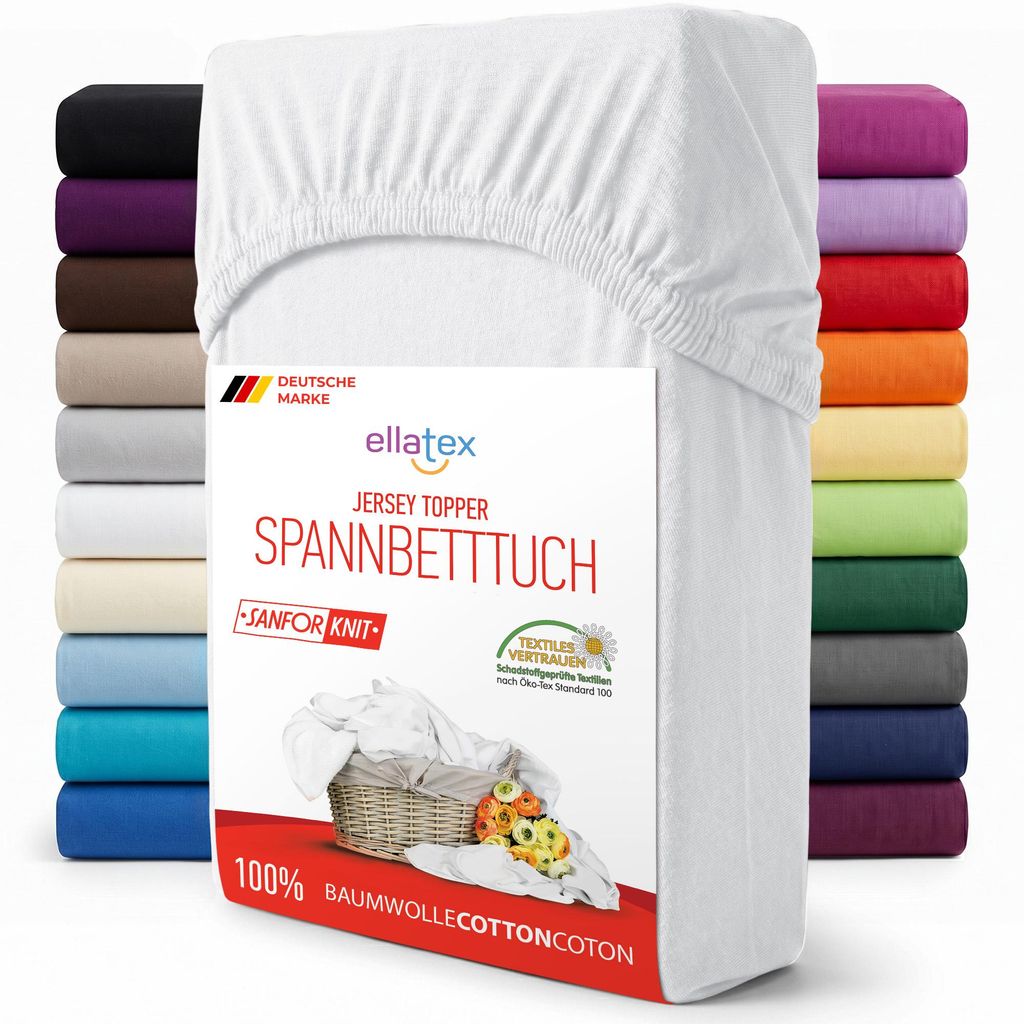 EllaTex Jersey Topper Spannbettlaken 180x200–200x200 Produktbild 