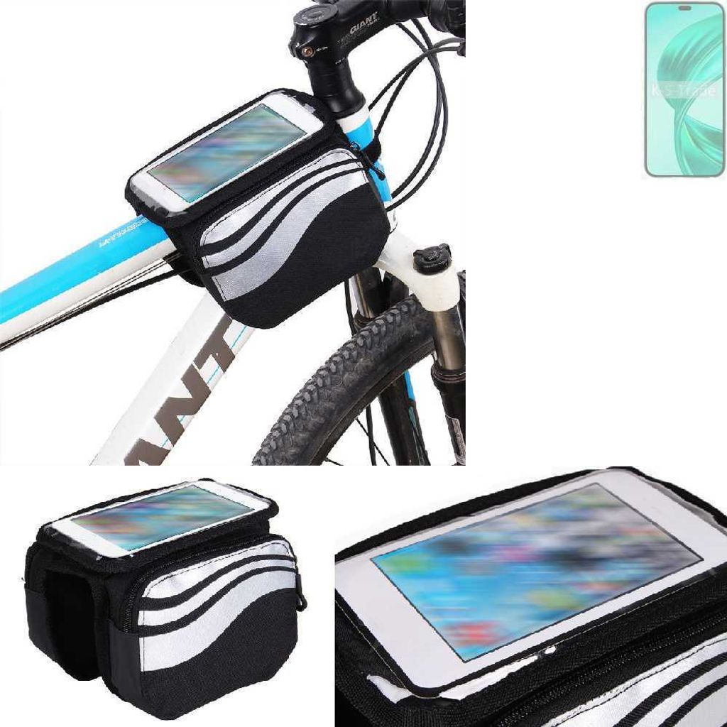 K-S-Trade Rahmentasche Fahrrad-Halterung kompatibel mit Honor 90 Smart Rahmenhalterung Fahrrad Handyhalterung Fahrradtasche Handy Smartphone Halterung