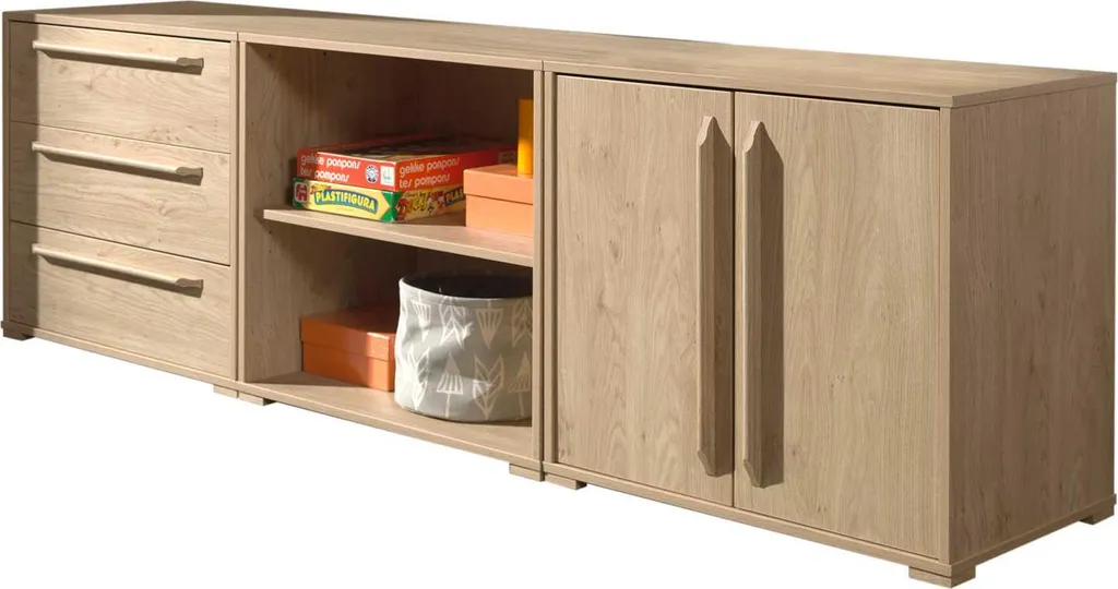 Gagnez de la place avec l'armoire Sammie chêne 203 cm à 3 tiroirs bas