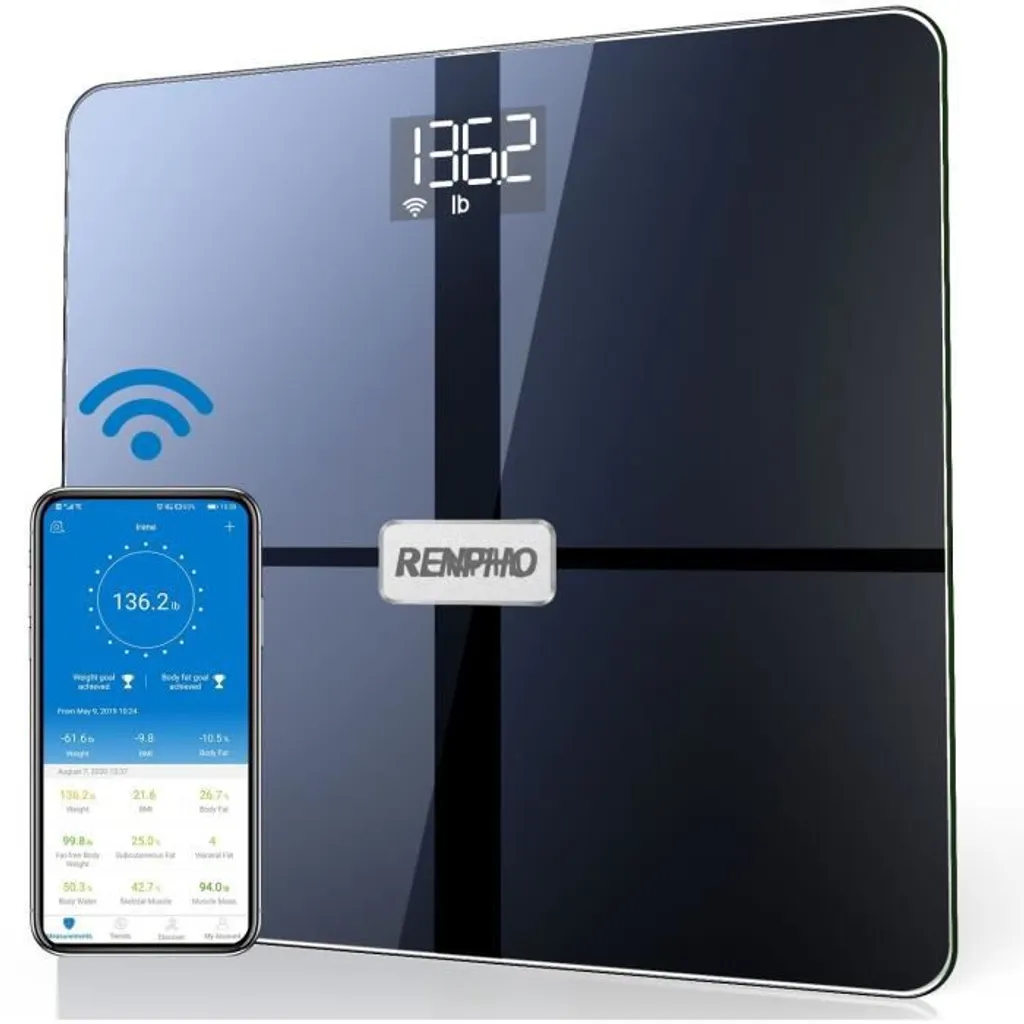 Balance Connectée Bluetooth RENPHO avec 13 Indicateurs de Composition