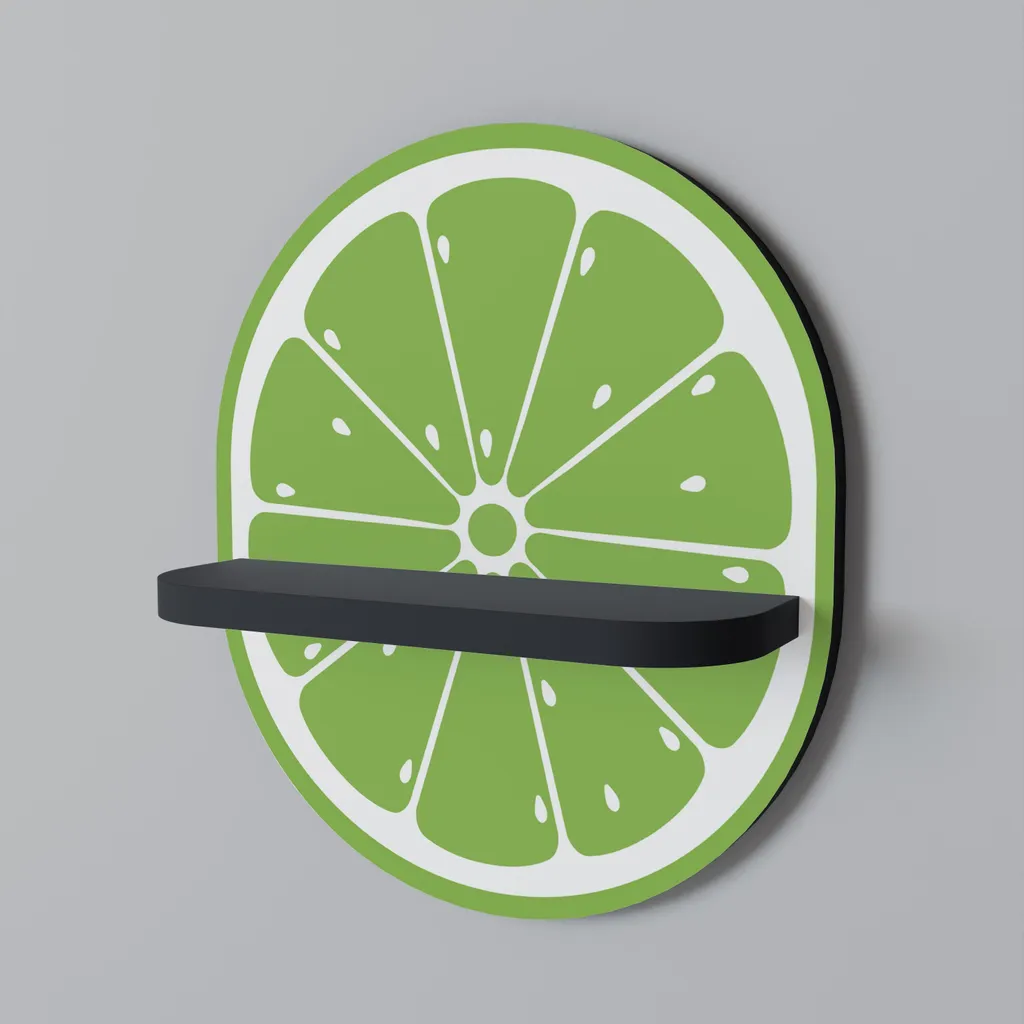 Étagère Murale Noire Ovale Citron Vert : Décorez et Rangez avec Style