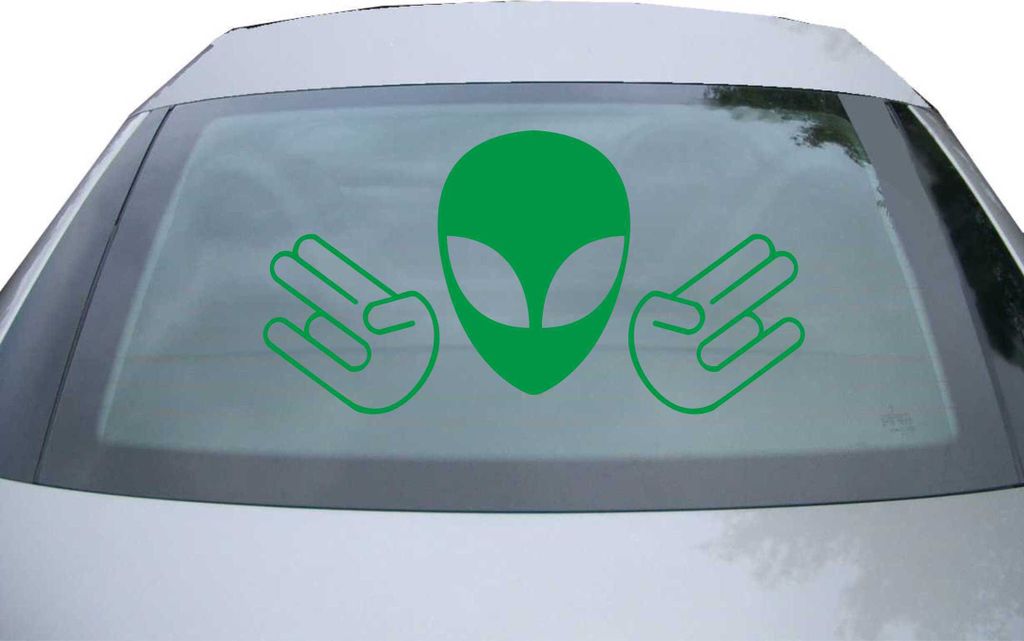 Indigos UG - Aufkleber Heckscheibe & Motorklappe DE2847 - grün - 600x314 mm - Alien Doppel Shocker - Auto Scheiben Fenster Heckklappe Tuning Racin...