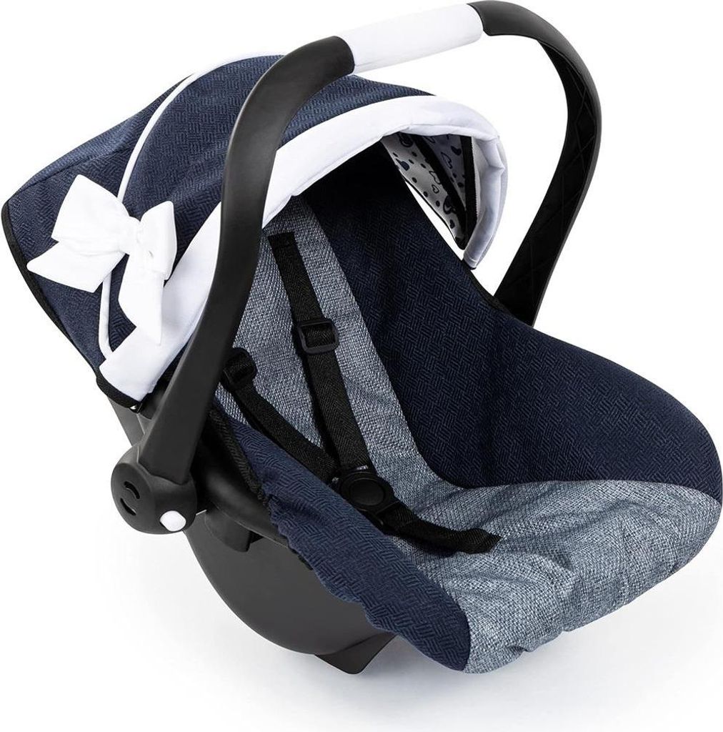 Seggiolino auto per bambole EasyGo con tettuccio blu/bianco Immagine del prodotto 