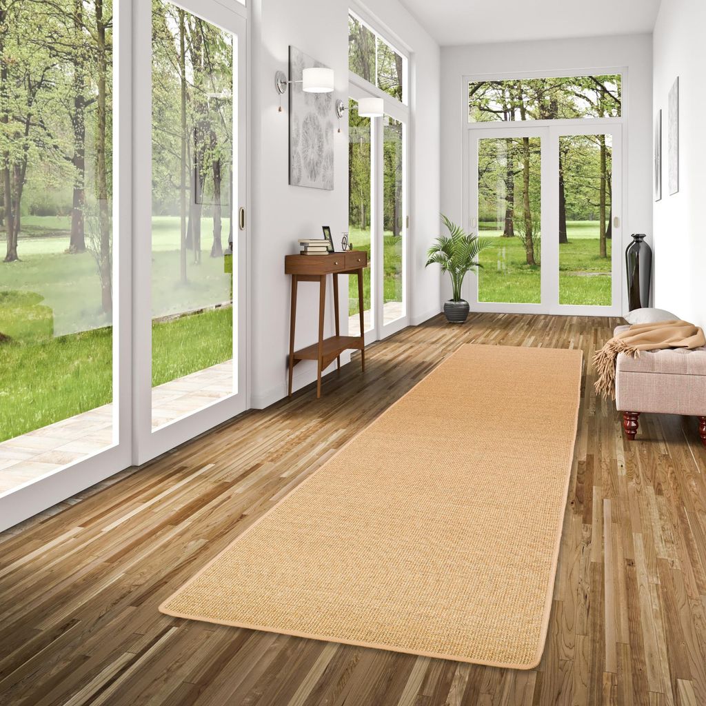 Sisal Natur Läufer Teppich Astra Nuss, Größe:80x400 cm Produktbild 