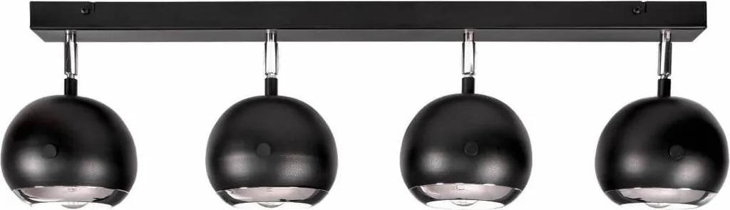 Plafonnier de Cuisine à 4 Spots Orientables OLAF 4 Noir et LED E14