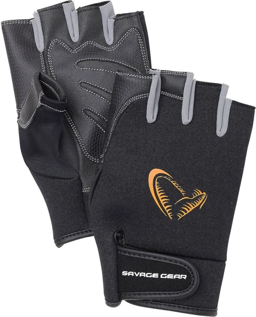 Savage Gear Neoprene Half Finger Gloves (Black) Größe XL