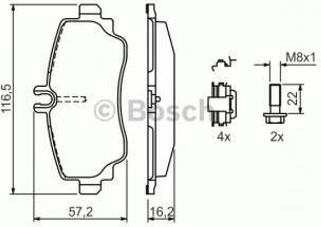 Bosch Bremsbelagsatz, Scheibenbremse 0 986 424 470