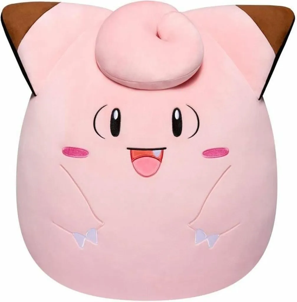 Peluche Pokemon Clefairy 20cm - Douce Poupée Bébé Bandai Rose Pastel
