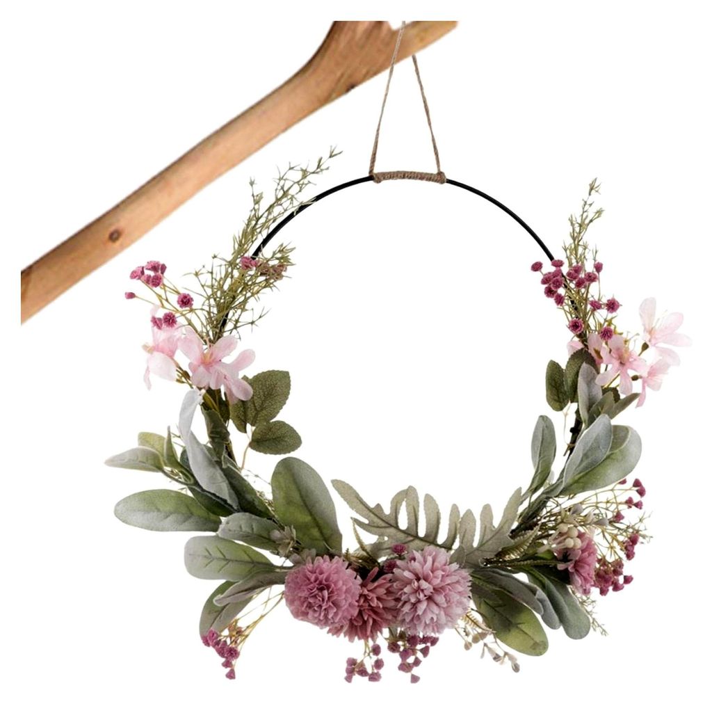 Türkranz für das ganze Jahr, hängende Fensterdekoration mit künstlichen Blumen, Willkommen Girlande mit Hortensien für Hochzeiten und Wohnzimm...