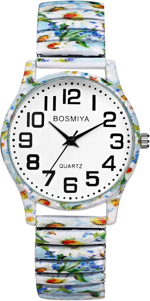 Orologio Donna Acciaio Inox Numeri Arabi Grandi - Elastico Boho